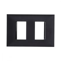 Placa Pial Plus+ Preta 4X2 - 2 Modulos Separados - 618506Pt Placa Pial Plus+ Preta 4X2 - 2 Modulos Separados - 618506Pt