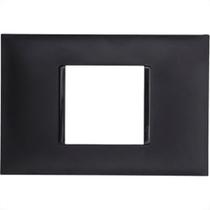 Placa Pial Plus+ Preta 4X2 (2Modulo Horizontal) 618502Pt