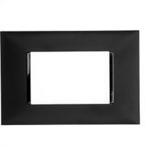 Placa Pial Plus+ Preta 4X2 - 3 Modulos Horizontais - 618503Pt