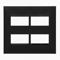 Placa Pial Plus+ Preta 4X4 - 2 Modulos + 2 Modulos Separados - 618514Pt Placa Pial Plus+ Preta 4X4 - 2 Modulos + 2 Modulos Separados - 618514Pt