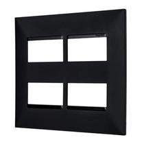 Placa Pial Plus Preta 4x4 4 Módulos