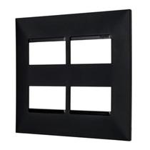Placa Pial Plus Preta 4x4 4 Módulos
