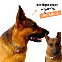 Placa Pingente Plaquinha De Identificação Pet Cachorro caes gravação laser