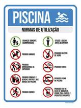 Placa Piscina Normas De Utilização Ícone 27X35