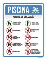 Placa Piscina Normas De Utilização Ícone 36X46