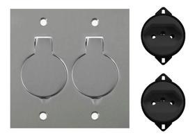 Placa Piso 4x4 Alumínio 2x Tomada Unha + 2 Tomada 10a