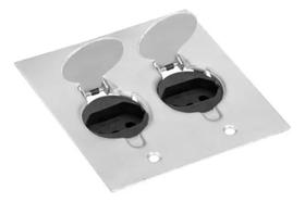 Placa Piso 4x4 Alumínio 2x Tomada Unha + 2 Tomada 20a