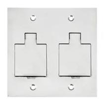 Placa Piso Inox 4x4 2 Unhas Quadrada Nova Stamplac