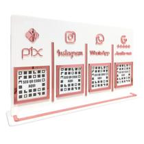 Placa Pix 4 Qr Code Display Acrílico Pagamento