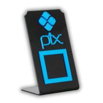 Placa Pix Para Pagamento QR Code Preta - Kit 2 UNID COR: Preto com Azul