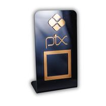 Placa Pix Para Pagamento QR Code Preta - Kit 4 UNID COR: Preto com Bronze Placa Pix Para Pagamento QR Code Preta - Kit 4 UNID COR: Preto com Bronze