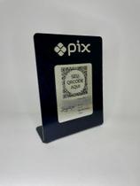 Placa Pix Personalizada QR Code Acrílico Preto C/ Prata Placa Pix Personalizada QR Code Acrílico Preto C/ Prata