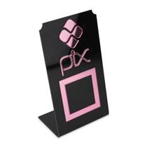 Placa Pix QR Code Display Para Pagamentos Acrílico Preto Loja Comércio Placa Pix QR Code Display Para Pagamentos Acrílico Preto Loja Comércio