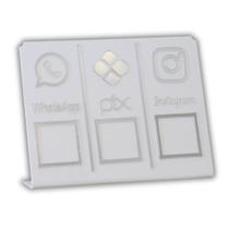 Placa Pix,Whats e Insta Para Pagamento QR Code Cor: Branco com Prata Placa Pix,Whats e Insta Para Pagamento QR Code Cor: Branco com Prata