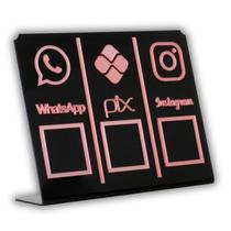 Placa Pix,Whats e Insta Para Pagamento QR Code Cor: Preto com Rosa Placa Pix,Whats e Insta Para Pagamento QR Code Cor: Preto com Rosa