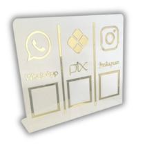 Placa Pix,Whats e Insta Para Pagamento QR Code Cristal - Kit 2 UNID Cor:Cristal Com Dourado Placa Pix,Whats e Insta Para Pagamento QR Code Cristal - Kit 2 UNID Cor:Cristal Com Dourado