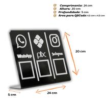 Placa Pix,Whats e Insta Para Pagamento QR Code Preta - Kit 2 UNID Cor: Preto com Prata Placa Pix,Whats e Insta Para Pagamento QR Code Preta - Kit 2 UNID Cor: Preto com Prata