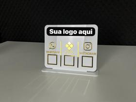 Placa Pix, Whatsapp e Insta Acrílico personalizada com logo