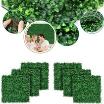Placa Planta Artificial Tapete Buchinho Muro Inglês Painel Verde Decoração De Parede Cobre 2,8m² 40 X 60cm Kit 12un