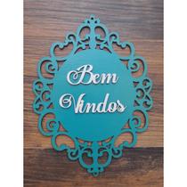 Placa Plaquinha Quadro Bem Vindos Parede Decoração Moderna Madeira MDF