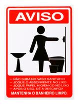 Placa Plástica Sinalização Mantenha Banheiro Limpo Feminino