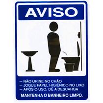 Placa Plastica Sinalizacao Mantenha Banheiro Limpo Masculino