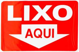 Placa Plástica Sinalização Seta Coloque Lixo Aqui Placa Plástica Sinalização Seta Coloque Lixo Aqui