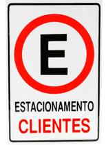 Placa Plástica Sinalizar Estacionar Estacionamento Clientes Placa Plástica Sinalizar Estacionar Estacionamento Clientes