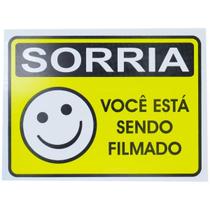 Placa Plástica Sorria Você Esta Sendo Filmado Placa Plástica Sorria Você Esta Sendo Filmado