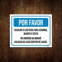 Placa Por Favor Colocar Lixo Para Fora 36X46