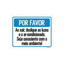 Placa Por Favor Desligue As Luzes Meio Ambiente 36X46