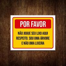 Placa Por Favor Não Jogue Lixo Aqui Sou Uma Árvore 18x23 3un Placa Por Favor Não Jogue Lixo Aqui Sou Uma Árvore 18x23 3un