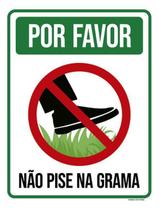 Placa Por Favor Não Pise Na Grama Desenho 27X35