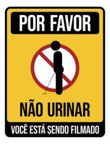 Placa Por Favor Não Urinar Você Está Sendo Filmado 18X23