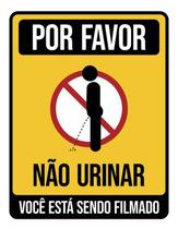 Placa Por Favor Não Urinar Você Está Sendo Filmado 27X35