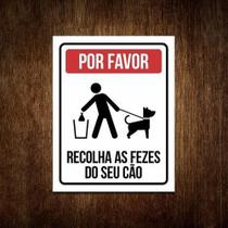 Placa Por Favor Recolha As Fezes Do Seu Cão Cachorro (27X35)