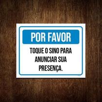 Placa Por Favor Toque Sino Anunciar Sua Presença 36X46 Placa Por Favor Toque Sino Anunciar Sua Presença 36X46