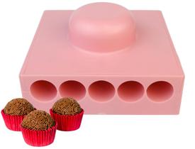 Placa Porcionadora Boleadora De Brigadeiros Doces 16g Rosa