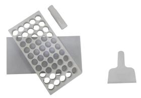 Placa Porcionadora de Doces Brigadeiro Beijinho 13g 45 Furos + Espátula