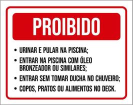 Placa Poribido Urinar Pular Piscina Óleo Bronzeador 18X23