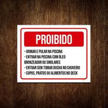 Placa Poribido Urinar Pular Piscina Óleo Bronzeador 27X35 - Sinalizo.Com