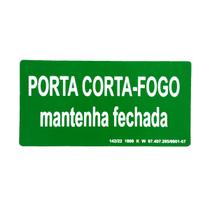 Placa Porta Corta Fogo Fotoluminescente 20 x 10cm