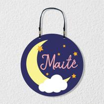 Placa Porta Maternidade personalizada Lua