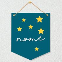 Placa Porta Maternidade personalizada nome estrelas