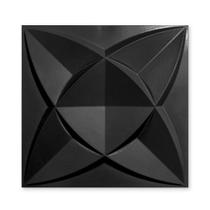 Placa Preta PVC 25x25cm 3D Decorativa Autocolante Revestimento Plástico Auto Relevo Moderno