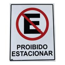 Placa Proibido Estacionar - 19cm x 24cm Placa Proibido Estacionar - 19cm x 24cm