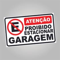 Placa proibido estacionar garagem 34x20cm p009 Placa proibido estacionar garagem 34x20cm p009