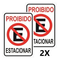 Placa Proibido Estacionar Garagem Guincho 20x30 - Kit Com 02 - Branco Placa Proibido Estacionar Garagem Guincho 20x30 - Kit Com 02 - Branco