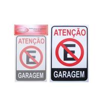 Placa Proibido Estacionar Garagem Guincho 20x30 - Kit Com 02