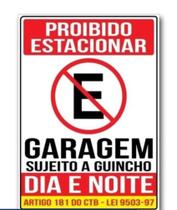 Placa Proibido Estacionar Vertical Ou Horizontal 18x25cm - Re Load
